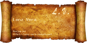 Lenz Vera névjegykártya